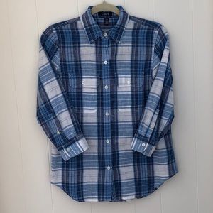 Chaps Plaid Blouse